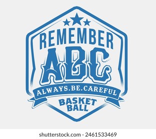 ABC Basket Ball vector design concept for your clothing apparel or sticker