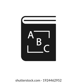 ABC black book icon isolated on white background. Dictionary book sign. Alphabet book icon. Flat design
