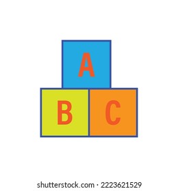 ABC block children toy icon logo design template vector isolated illustration