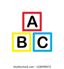 ABC block, ABC cube icon 