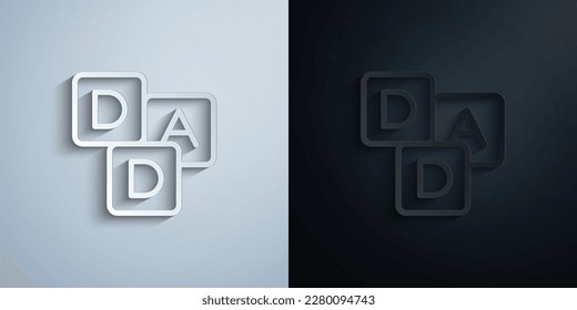 ABC Block, DAD paper icon with shadow effect vector illuistration design