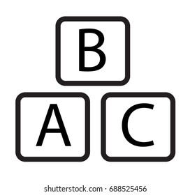 abc block icon on white background. abc block sign.