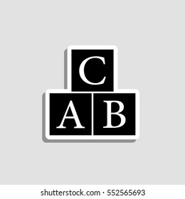 ABC block  icon - vector  sticker