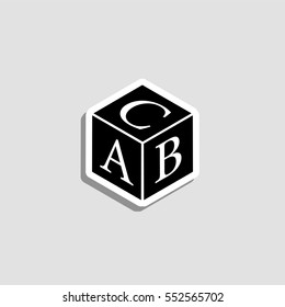 ABC block  icon - vector   sticker