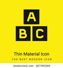 Abc Block minimal bright yellow material icon