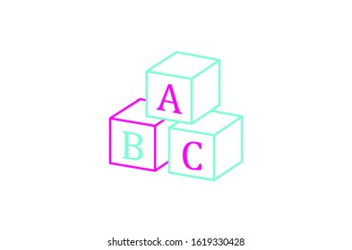Abc block thin line background vector eps 10