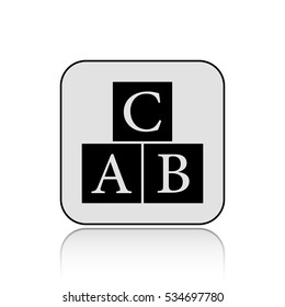 ABC block vector icon  with long shadow