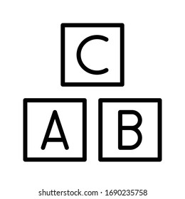 ABC block vector thin line icon 