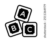 Abc blocks, alphabet blocks icon design in editable style