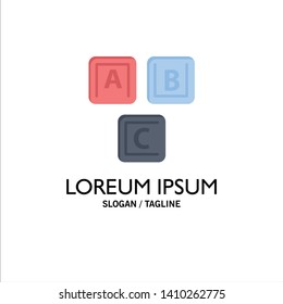 Abc, Blocks, Basic, Alphabet, Knowledge Business Logo Template. Flat Color