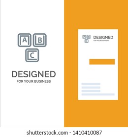 Abc, Blocks, Basic, Alphabet, Knowledge Grey Logo Design and Business Card Template