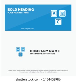 Abc, Blocks, Basic, Alphabet, Knowledge SOlid Icon Website Banner and Business Logo Template