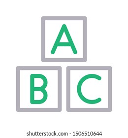 abc blocks colour line vector icon
