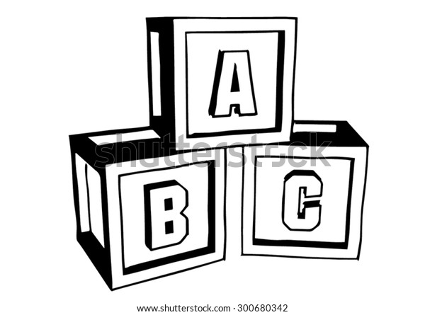 Abc Blocks Doodle Style Blocks Put Stock Vector (Royalty Free ...
