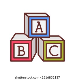 ABC Blocks Filled Icons , Vector illustration