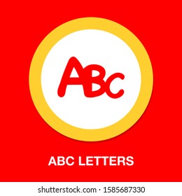 ABC blocks flat icon. Alphabet cubes with A,B,C letters in flat