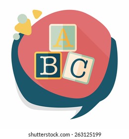 ABC blocks flat icon with long shadow,eps10