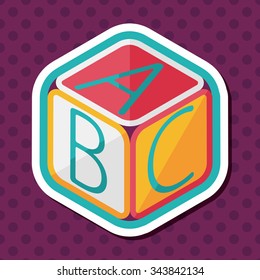 ABC blocks flat icon with long shadow,EPS 10