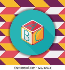 ABC blocks flat icon with long shadow,EPS 10