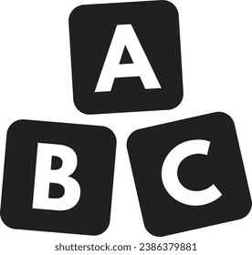 Abc blocks icon for child education isolated on white background