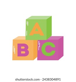ABC blocks icon clipart avatar isolated vector illustration