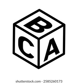 ABC Blocks Icon Isolated flat vector in outline