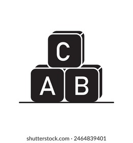Abc Blocks icon, template for graphic and web design. vector illustration