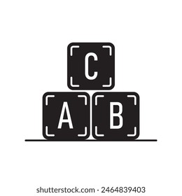 Abc Blocks icon, template for graphic and web design. vector illustration