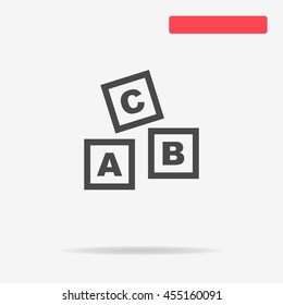 Abc blocks icon. Vector concept illustration for design.