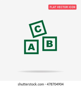 Abc blocks icon. Vector concept illustration for design.