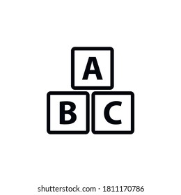 ABC blocks icon vector kids sign