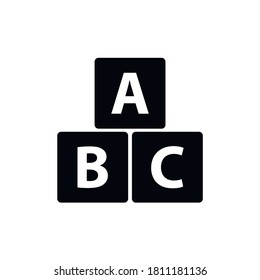 ABC blocks icon vector kids sign