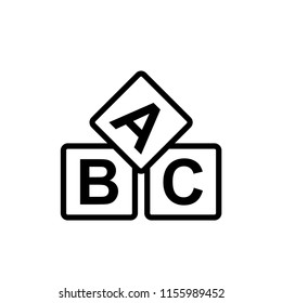 abc blocks - kindergarten icon vector