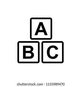 abc blocks - kindergarten icon vector
