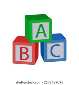 ABC Blocks, Kindergarten Vector Illustration