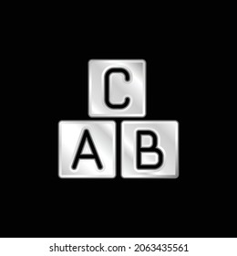 ABC Bloques icono metálico plateado