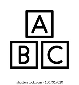 abc blocks thin line vector icon