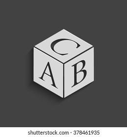 ABC blocks vector icon with shadow