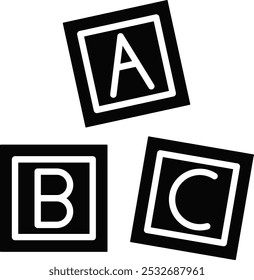 ABC Blocks Vector Illustration Detailed Icon