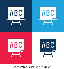 Abc blue and red four color minimal icon set