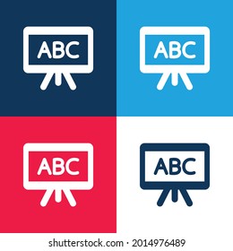 ABC blue and red four color minimal icon set