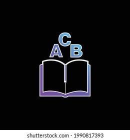 ABC Book blue gradient vector icon