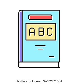 abc book color icon vector. abc book sign. isolated symbol illustration