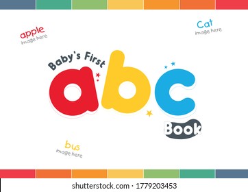 ABC Book Cover, Alphabet Cover, Kids Abc Cover, Book For Kids, First ABC Cover, Board Book Title, Children Design, Kids Title, ABC Book, My First Letter, First Letter,  