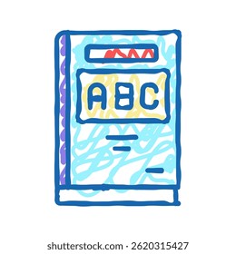 abc book doodle ícone esboço vetor. abc book sign. símbolo isolado ilustração