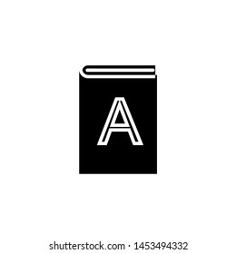 ABC book icon. Alphabet black isolated vector illustration