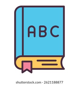 Ícone do livro ABC para educação e aprendizagem iniciais	
