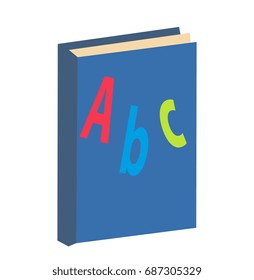 ABC book icon, flat, cartoon style. Isolated on white background. Vector illustration