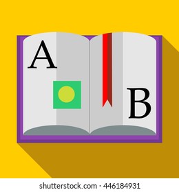 ABC Book icon in flat style on a yellow background