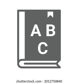 ABC book icon. Gray vector graphics.